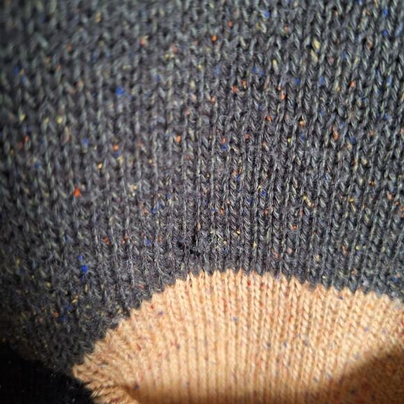 Rare Vintage Flax Dark Green Grey Blue Colorful Speckled Sweater w Pockets - Picture 6 of 9